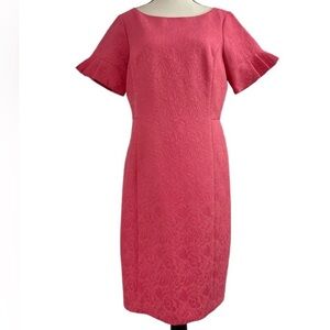 TALBOTS Pink Textured Fitted Dress - Fully Lined NWT | 10